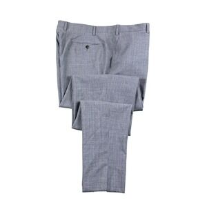 Domenico Vacca Mens Gray Pinstripe Wool Flat Front Trouser 48 Unfinished NWT